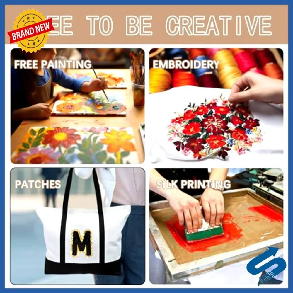 Large Canvas Tote Bag with Zipper and Side Pockets Stylish Versatile Daily